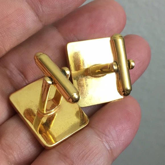 🖤Vtg gold and leather cufflinks - Picture 7 of 9